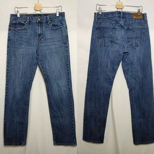 Lucky Brand 221 Straight Leg Jeans Medium Wash 34 Cotton Blend Classic